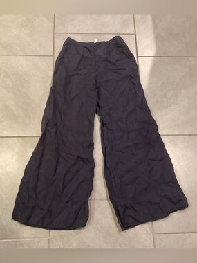 Kleen Grey Wide-Leg Linen-Blend Pants
